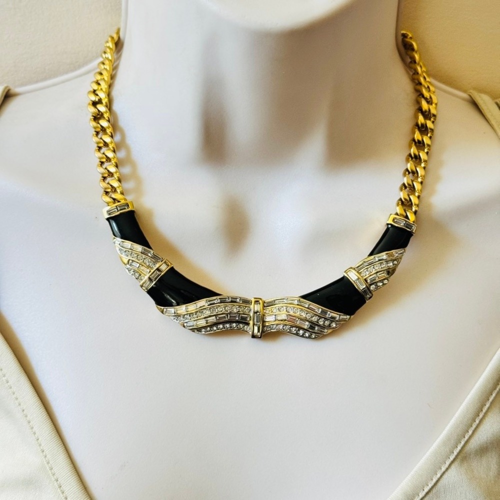 VTG Giorgio Beverly Hills Maresco Necklace VTG Statement Collar Rhinestone Pave